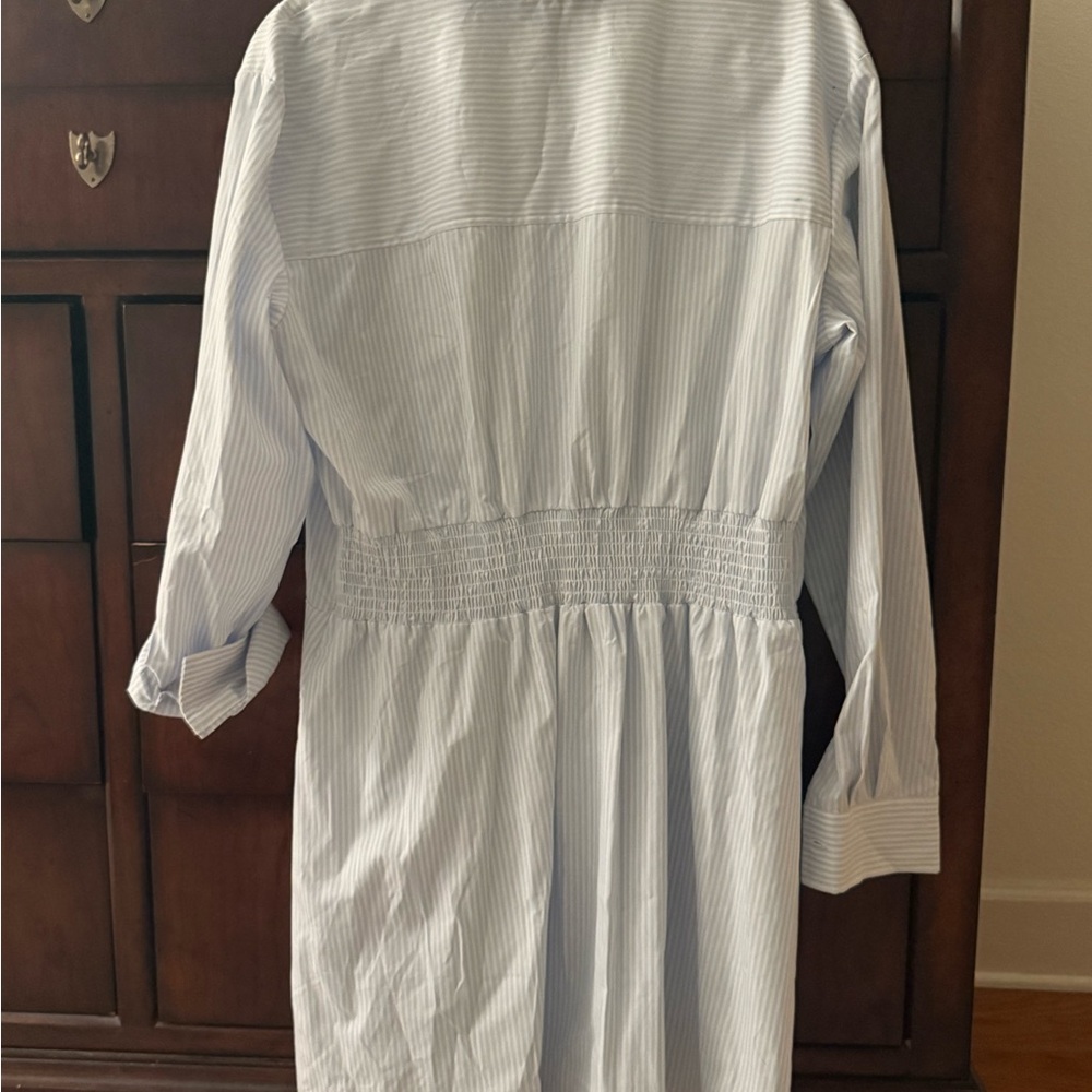 Steve Madden Light Blue and White Striped Shirt